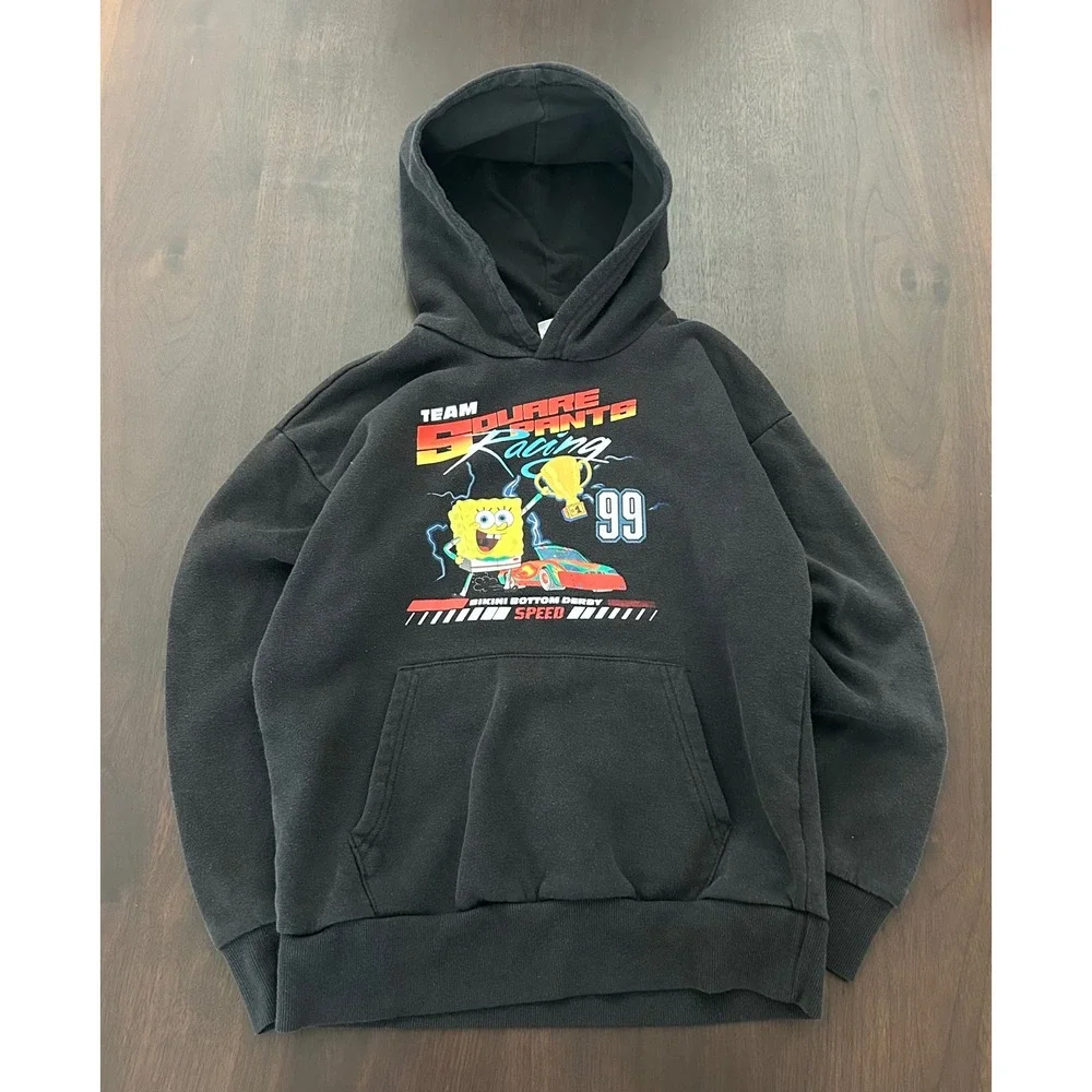 Old Navy Kids Spongebob Squarepants Racing Hoodie Black XL 14-16 Nickelodeon